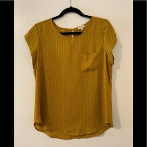 Mustard Blouse with black polka dots